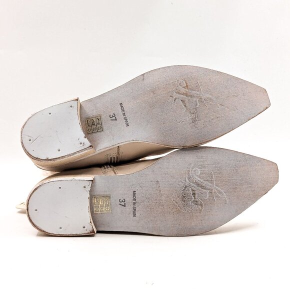 Free People Women Bren Textile Ivory Leather Western Slouch Boots sz 7US EUR 37 - Picture 8 of 10